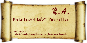 Matriszottó Aniella névjegykártya